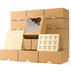 Cookie Boxes for Gift Giving Bakery Boxes with Window - Extra Thick Small Cookie Containers for Treats, Desserts, Strawberries, Cupcakes, Candy, Charcuterie, Baked Goods, Pastry