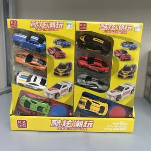 6-Piece Mini Metal Assembly Toy Cars, 1:64 Scale Alloy Racing Model, Pull-Action Design, Ideal Gift Set for Kids, Perfect for Boy's Birthday Party