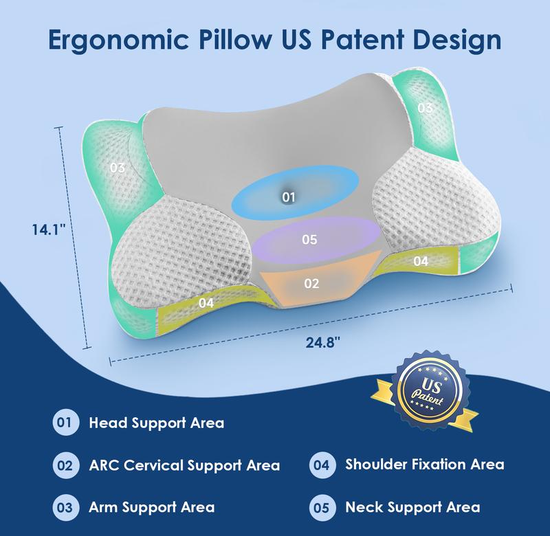 【JIAAO】Adjustable Cervical Pillow Cozy Sleeping for Neck Pain Relief, ergonomic pillow Memory Foam Neck Pillow pillow 【JIAAO】Adjustable Cervical Pillow Cozy Sleeping for Neck Pain Relief, ergonomic pillow Memory Foam Neck Pillow pillow