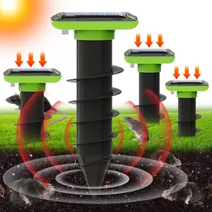 Threaded solar rodent repellent device - Wall-mounted ultrasonic snake repellent and animal repeller. Suitable for outdoor rainy weather. Can be used in various outdoor scenarios such as farms, gardens, and orchards.