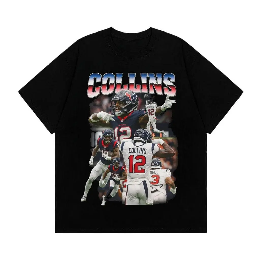 Vintage Nico Collins Bootleg T-Shirt, Retro Houston Football Graphic Tee for Men Women