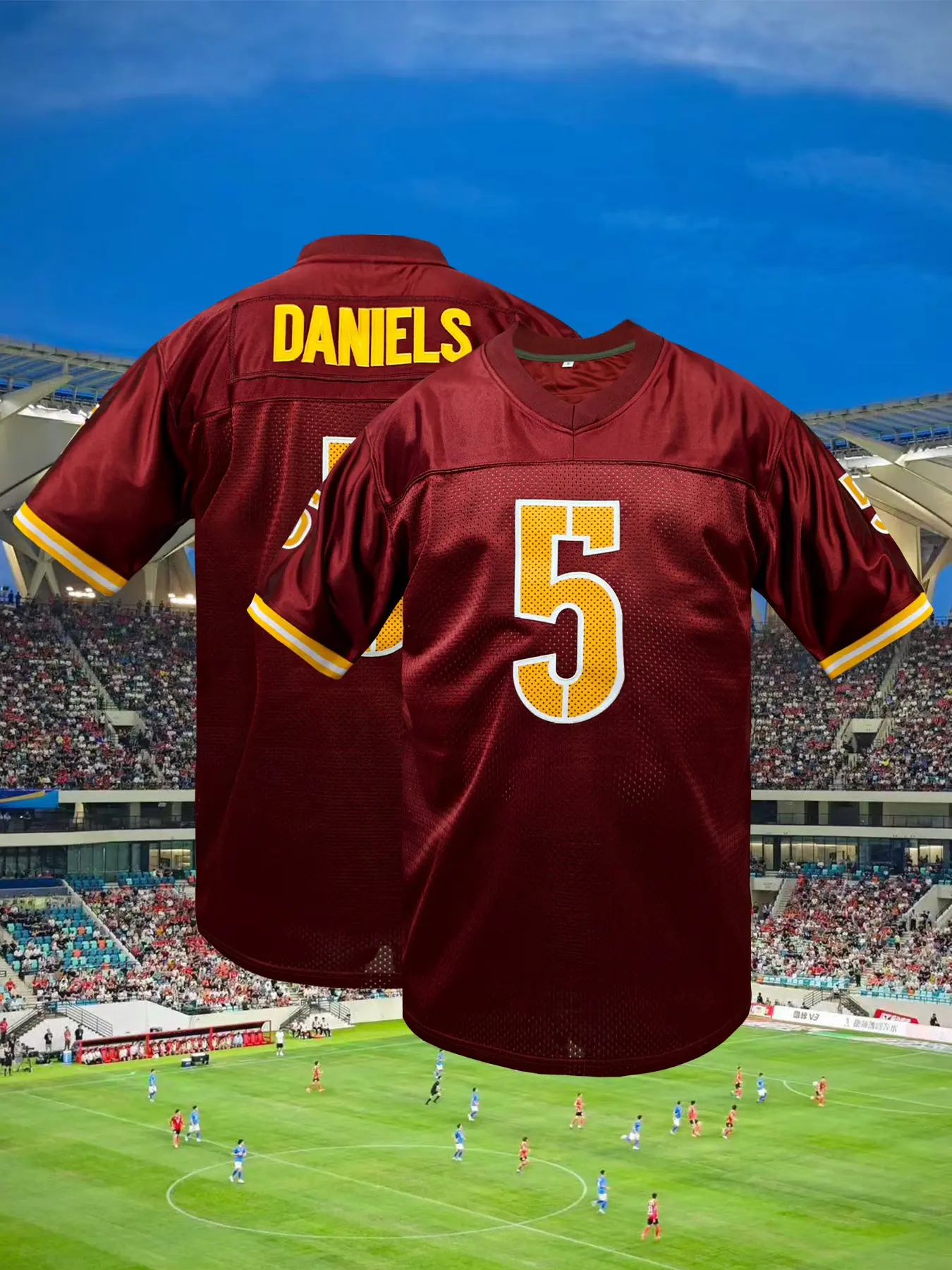 Unisex Rugby Football Jersey - Stylish Jersey, Breathable, Loose Fit, V-Neck, Embroidered, Polyester, No Stretch - Perfect for Team Training, Casual, Streetwear, Outdoor, Party, Holiday, and Gift Giving