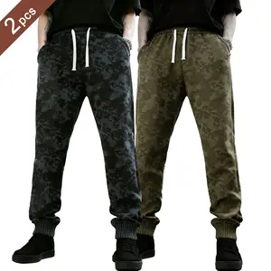 2PCS Mens Y2K Vintage Tie-Dye Camo Sweatpants | Casual Sporty Athletic | Baggy Drawstring Waist Joggers | Green Black Olive Green Blue | Insta Trendy Gift for Birthday or Festival Retro Menswear Streetwear Plain