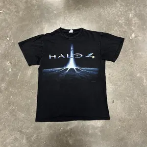 Halo 4 Sci Fi Graphic T-Shirt, Space Beam Landscape Logo Design, Unisex Streetwear Tee For Gamers, Retro Futuristic Outfit
