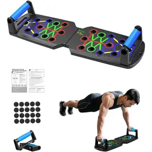 Push Up Board for Men - 15-in-1 Foldable Pushup Board with Push Up Bar, Handles & Bands, Portable Home Gym & Workout Equipment for Chest Exercise, for Teen Boys 16-18 & Gym Lovers