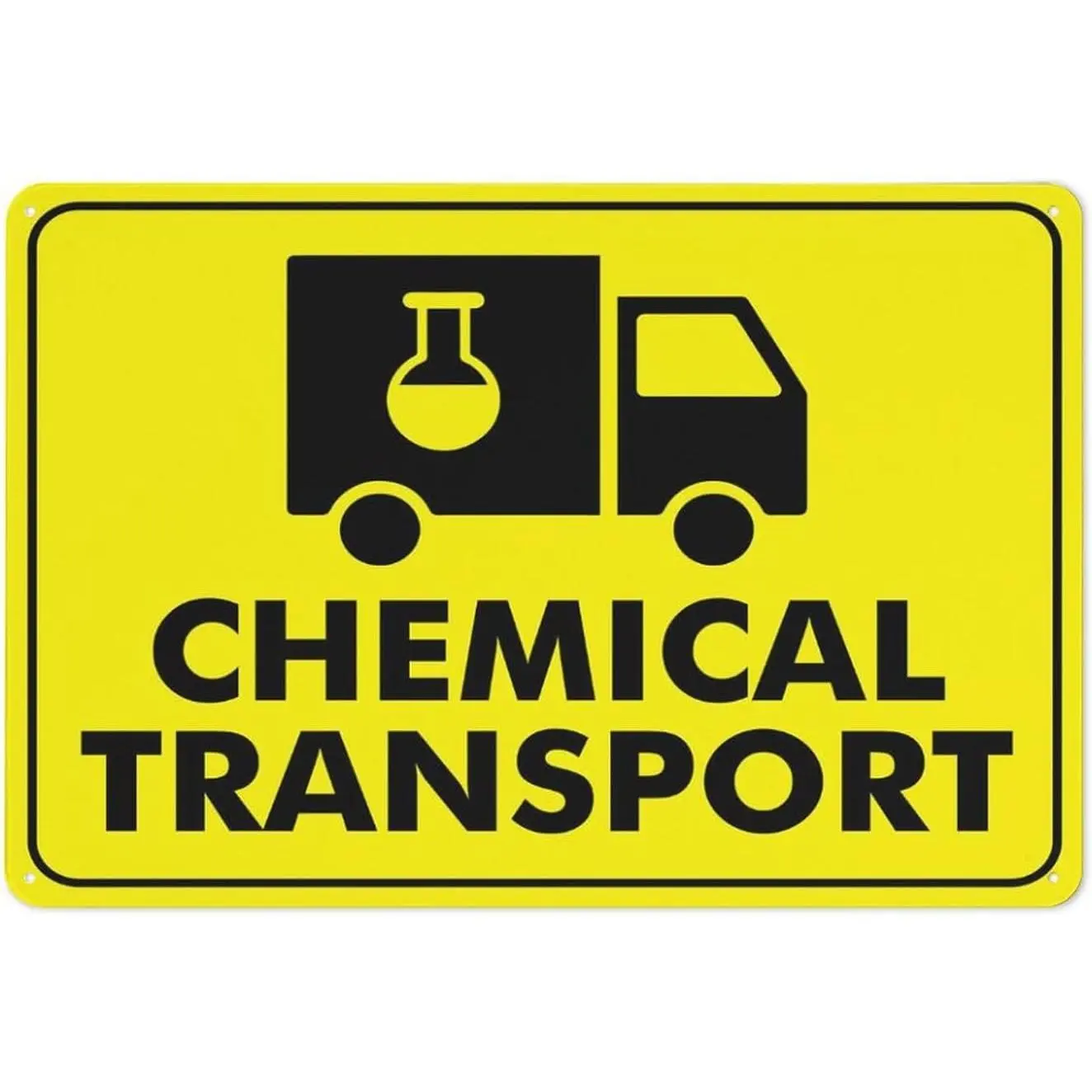 Chemical Transport Sign 12 X 8 Inches Reflective Aluminum Metal Warning Signage With Symbol For Indoor Outdoor Use