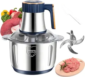 Food Processor,5-Speed Electric Food Chopper,Meat Grinder 5L(20Cups) with One 6-Blade Sets,500W Powerful Vegetable Chopper Used for Dough Mixing,Meat, Nuts, Fruits, Garlic and Vegetables