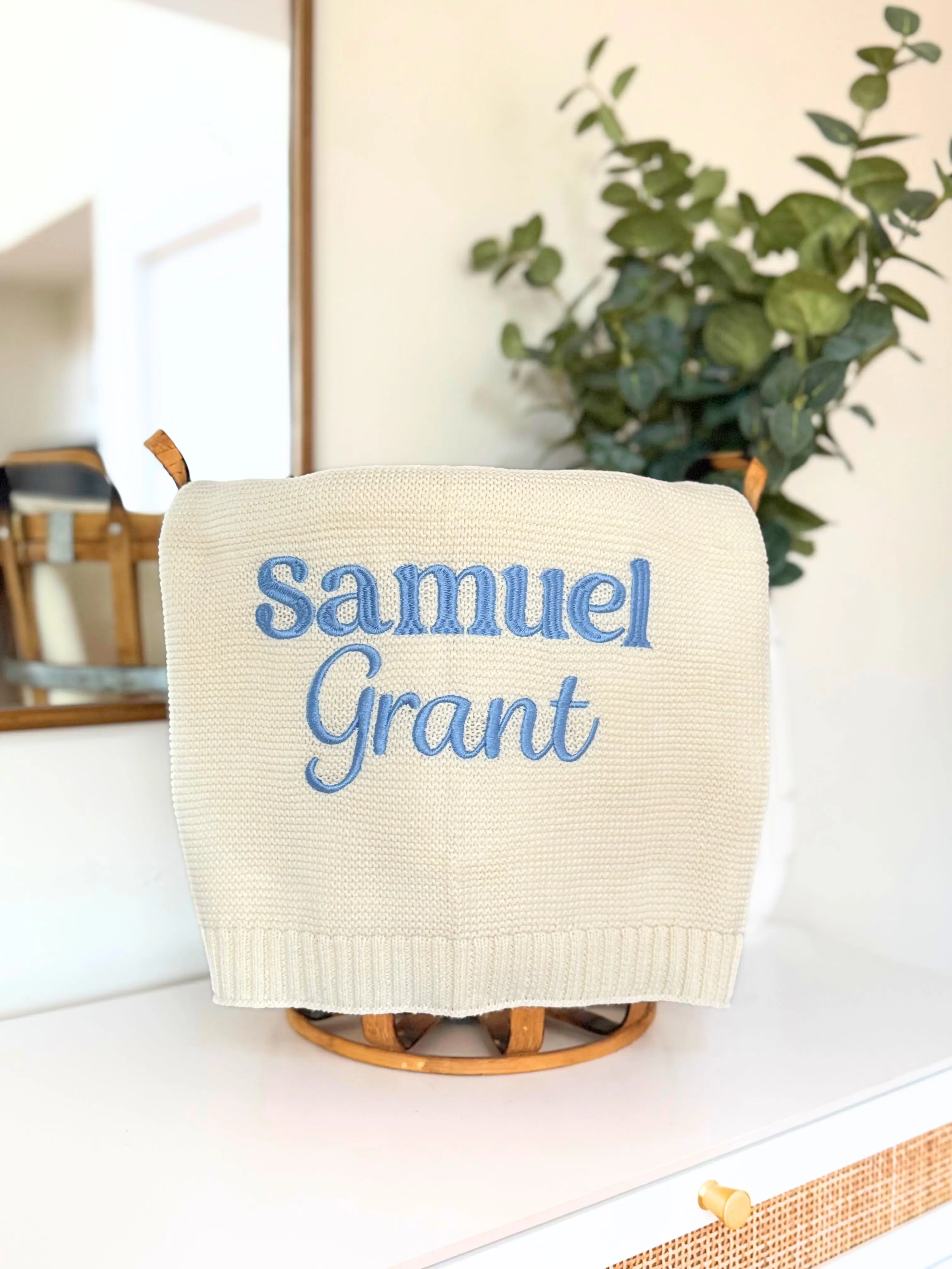 Personalized Embroidered Blanket- Custom Gift