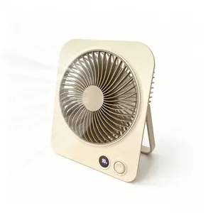 YOSOX Desk Fan Battery Rechargeable, 1800mAh 180°Foldable Portable Personal Fan, 4 Speeds Adjustable Long Battery-life for Home Office Travel Outdoor Gifts for Women Men-Brown