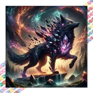 1 set of DIY diamond painting kit, 5D diamond art set, DIY decoration wolf, magic, diamond mosaic, diamond art, DIY art home decor.