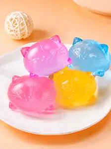 Cat Malt Ball Squeeze Toy, Soft and Cuddly Stress Relief Ball, Cat Shape Anti-Stress Toy, Boredom Release Cure Toy, Kawaii Squishies, Stress Relief Fidget