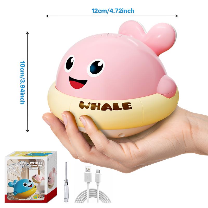 Bath Toys for Kids Age 1-3, Light Up Baby Bath Toys for 1 2 3 Year Old Girl, Pool Water Toys for Toddlers Whale Bathtub Toys for 1 2 3 Year Old Boys & Girls Birthday Gifts (Pink)