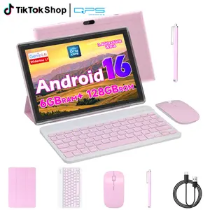 PEICHENG 2026 New Arrivals Android 16 Tablet10.1" 20G(6+14) RAM 128GB Storage Octa core 2.2GHz Processor, Full Bundle with Keyboard Mouse Case and Stylus Perfect FathersDay Gift summerwins