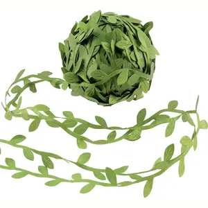 1 Roll Silky Leaf Ribbon, Artificial Vines Leaves String, Botanical Greenery, Faux Greenery Plants, DIY Crafts & Wedding Party Decoration, Home Wreaths & Jewelry Making Supplies, Decorative Fake Plant