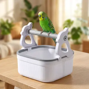 Bird Poop Tray & Stand - Mess-Free Perch for Parakeets, Durable Catching Tray, Easy Clean Bird Supply for Cage or Tabletop,summervibes