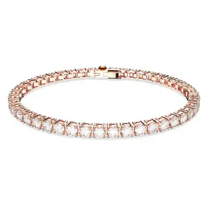 Swarovski Matrix Tennis Bracelet - Round Cut - White - Rose Gold-tone Plated - X-large 5657660