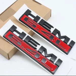 2x 6.4L Hemi Emblem Badge For 2019-2024 Ram 2500 3500 Model 68358557AA Black Red