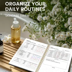 Skincare Journal Notebook, Skin Management Log Book, Skincare Plan Tracker, Acne Improvement Record, Dual Coil Beauty Care Diary