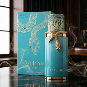 Vulcan Feu Eau De Parfum Unisex 100ML, Mango Ginger Oud Amber Scent, Long Lasting Tropical Woody Fragrance, Perfect for Men and Women