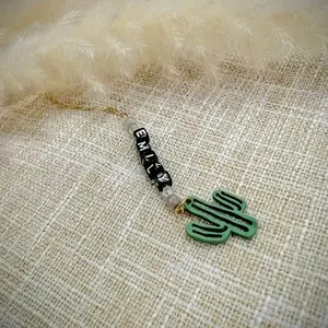 Stanley Cup Charm Accessory for Tumbler Handle Personalized Cactus Accessory Cup Charm Drink Accessory Custom Cup Charm Gold Drinkware Bottles Water Bottles