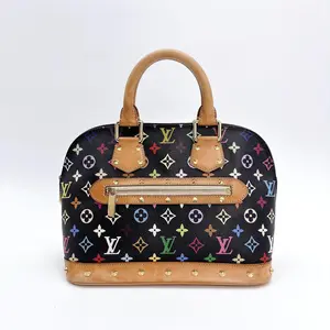 Pre-owned Louis Vuitton Black Monogram Multicolor Alma Bag