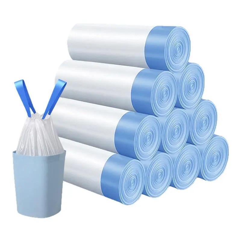 8-Gal Medium Drawstring Trash Bags, Thickened Stretchy Garbage Bags for Home & Office (Kitchen, Bathroom) Trash Cans, 60-Count Pack