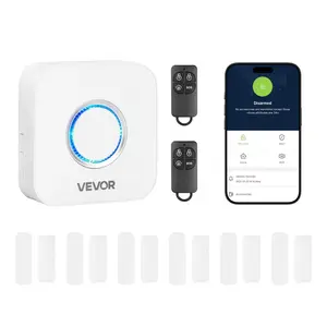 VEVOR Door Chime,  , DC 12V, Wireless Door Open Contact Sensor Alarm Chime with 656 ft Range, for Business, Store, Home, Office (1 Receiver & 6 sensors(APP))