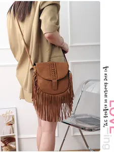 Posh Crossbody Bag, Half Circle Soft Leather Design, Trendy Fringe Detail, Single Shoulder Strap, Stylish Accessory for Women