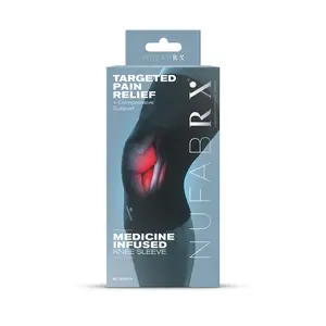 Nufabrx - Knee Capsaicin-Infused Compression Support for Joint Stability, Swelling Relief & Drug-Free Comfort