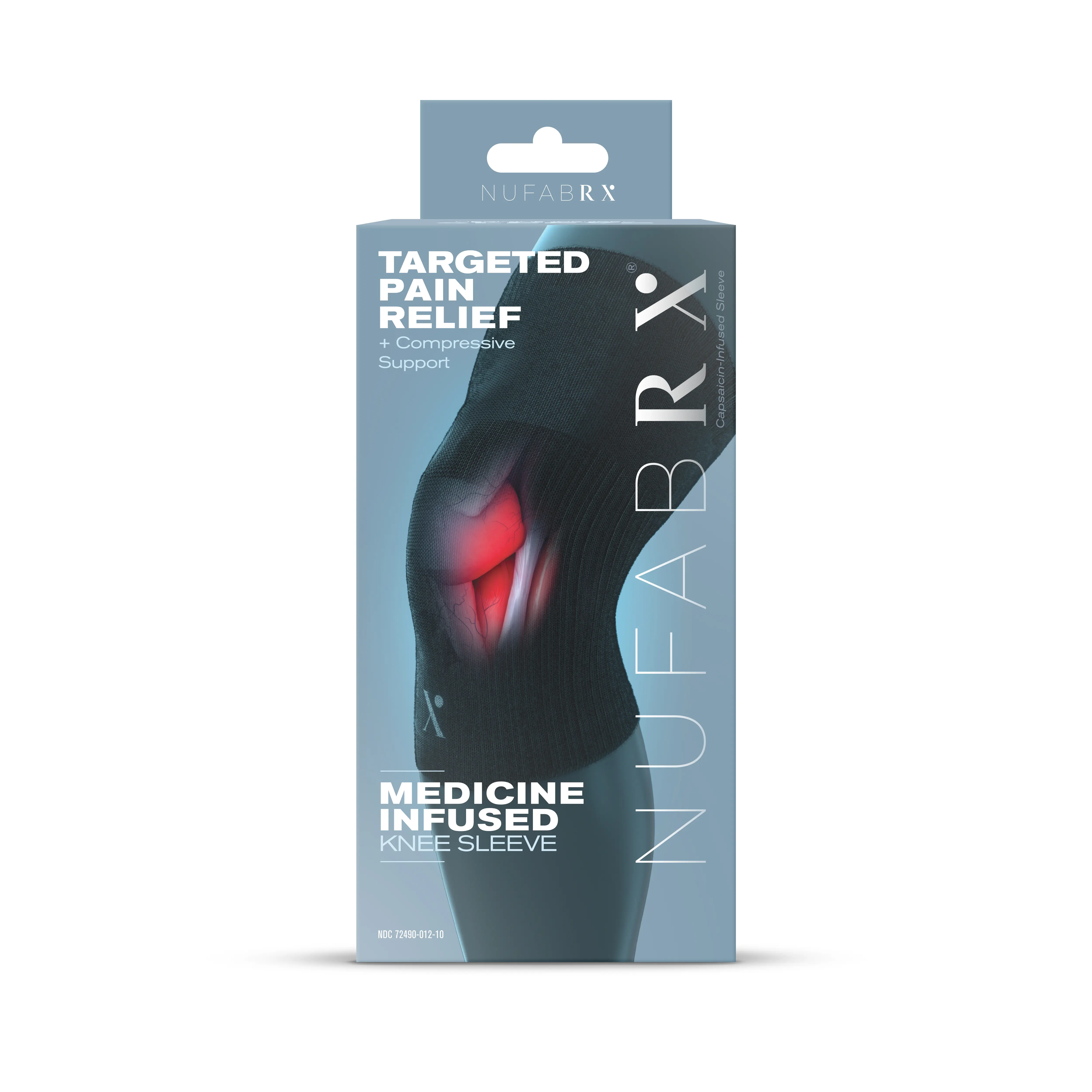 Nufabrx Capsaicin-Infused Compression Sleeve for Knee Pain - Knee Compression Wrap for Joint Stability, Swelling Relief, Natural Support
