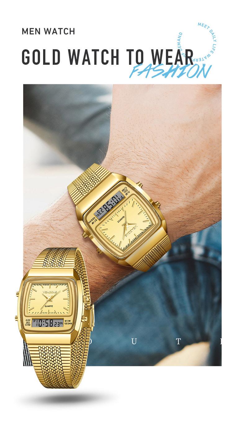 Fashion Multifunctional Roman Retro Dual Time Zone Watch, Waterproof & Scratch-Resistant Digital Casual Watch with Luminous Display, Perfect New Year Gift