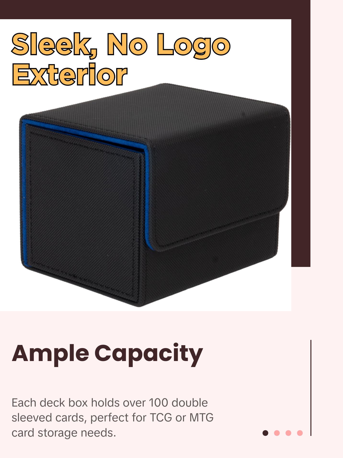 Infinity Vault 2-Pack Durable 100 Card Deck Boxes - MTG Commander Friendly - Protect 200+ Double Sleeved Cards - Sidewinder Deck Boxes (Blue Interior)