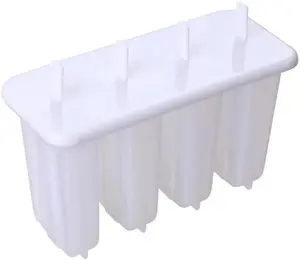 DIY Popsicle Ice Cream Mold – 4-Grid Ice Pop Maker, Frozen Treats Popsicle Tool for Kitchen & Freezer, Fun Summer Dessert Utensils White(2pcs)