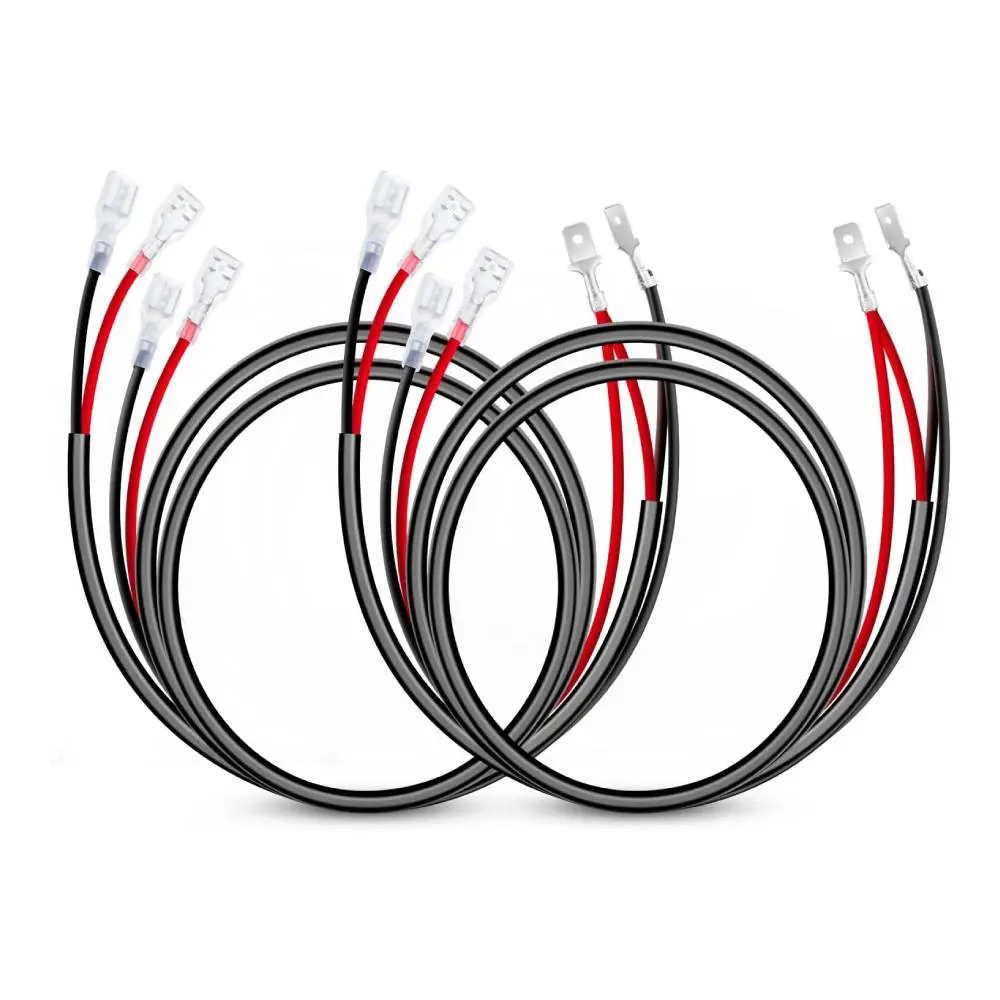 Nilight 2PCS 16 AWG Copper Wire Off-Road Plug-and-Play Wiring Harness Extension Kit, Corrosion-Resistant Durable PVC Insulation Tube Ultra-Flexible, Converts 1-Lead Harness to 2 LED Light Bars, Black, 2-Year Warranty, Ideal for Jeeps