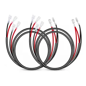 Nilight 2PCS 16 AWG Wiring Harness Extension Kit –Help 1 Lead Harness to Connect 2 Off Road LED Light Bar, 2 Year Warranty,Black