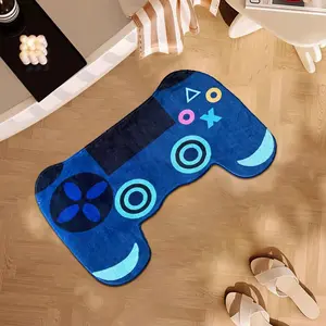 Game Controller Pattern Carpet, 1 Count Non-slip Soft Gamepad Pattern Floor Mat, Decorative Area Rug for Home Living Room Bedroom Game Room