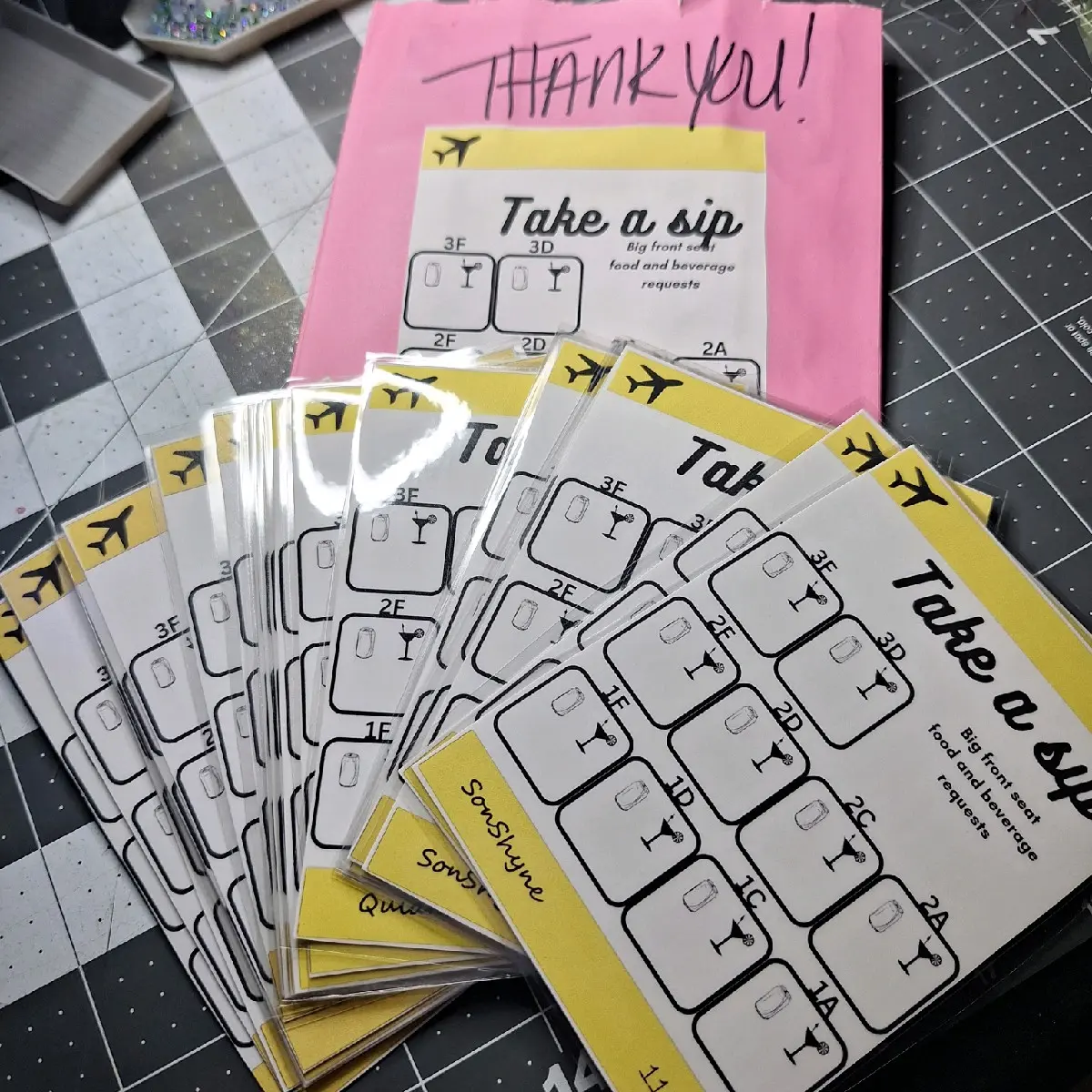 flight Attendant Custom Drink Card