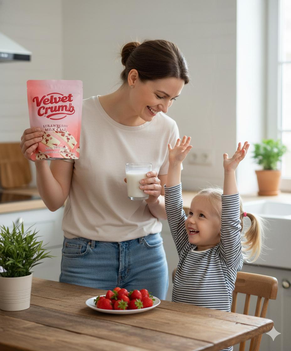 Strawberry Milk Cake, Ideal Halloween & Christmas Party Treat, Soft Sweet Snack for Breakfast & Office