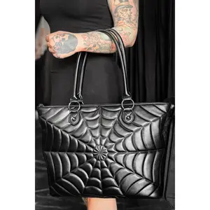 Spiderweb Tote - Black / Black