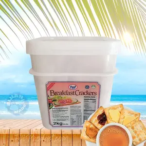 FIJI - fmf Breakfast CRACKERS (2kg Container) Simply... Delicious Anytime Cracker Snacks, Love from FIJI