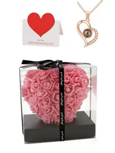 Rose Heart Gift Box, Valentine's Day Proposal Gift, Best Friend Birthday Present, Romantic Artificial Flower Bouquet
