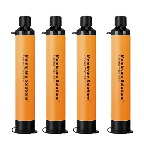 Membrane Solutions Pocket-Friendly Survival Straw Water Filter - BPA-Free ABS Plastic Emergency Purifier with 0.1 Micron Filtration, Chlorine Removal for Camping, Hiking, Family Outings