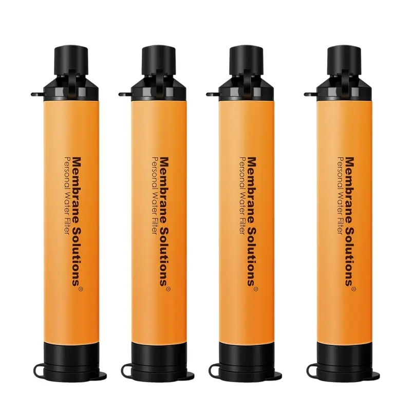 Membrane Solutions Pocket-Friendly Survival Straw Water Filter - BPA-Free ABS Plastic Emergency Purifier with 0.1 Micron Filtration, Chlorine Removal for Camping, Hiking, Family Outings