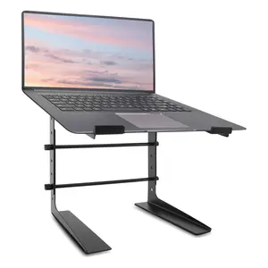 DJ Mixer and Laptop Stand - 6.3 to 10.9 Inch Standing Table Monitor or Computer Desk Workstation Riser with Shelf Storage and Height Alignment for DJ, PC, Gaming, Home or Office