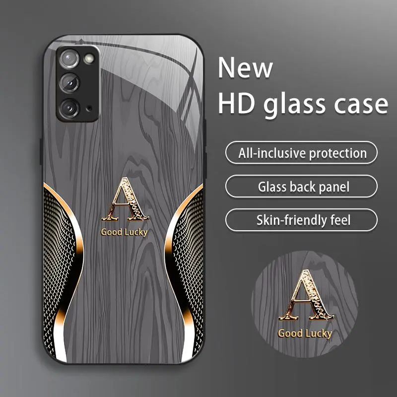 Suitable for [Galaxy Note20] Brand new premium phone case, drop-proof and fingerprint-resistant，sophisticated and minimalist design, with 26 English letters to choose from YM99