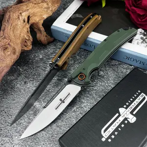 Convenient, Multi-Functional Folding Pocket Knife  D2 Blade, G10 Handle  Outdoor Hiking, Mountaineering, and Camping Utility Knife  Everyday Carry Fishing Knife