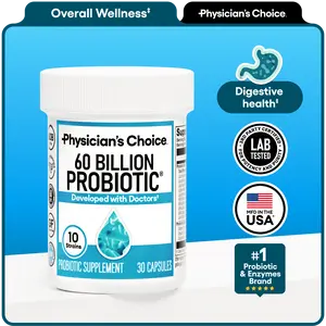 Physician's Choice 60 Billion Probiotic - Daily Gut Health, Digestive & Immune Support for Men and Women with Organic Prebiotics & 10 Unique Strains