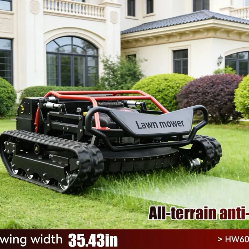 Remote Control Lawn Mower  Tracked Off-Road Grass Cutter US 22HP