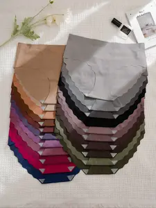 Women's Plus Size Seamless Panties Pack, Breathable Knicker, 21 Pcs Wave Edge Design, Multi-Color Options, Comfortable & Breathable Underwear Set