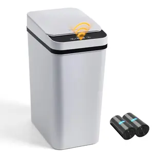 Bathroom Trash can, Smart Touchless Trash Can, Automatic Motion Sensor Trash Bin with Lid, 4 Gallon Garbage Can, Kitchen, Bathroom, Office, Bedroom Trash can
